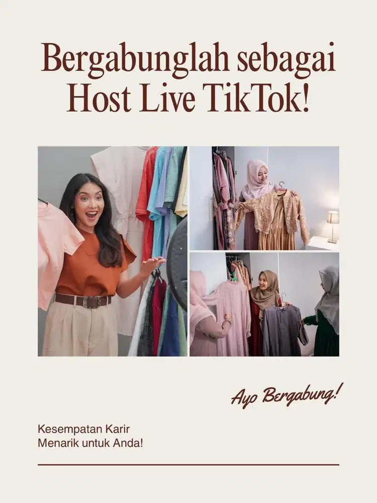 Lowongan kerja host tikotok dan admin online