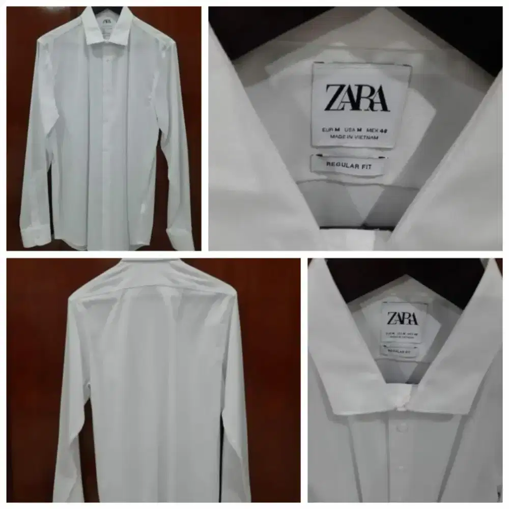 Kemeja Pria ZARA Warna Putih Size M Original100% Like New Condition