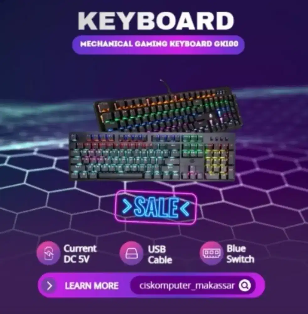 KEYBOARD MECHANICAL GAMING GK100
