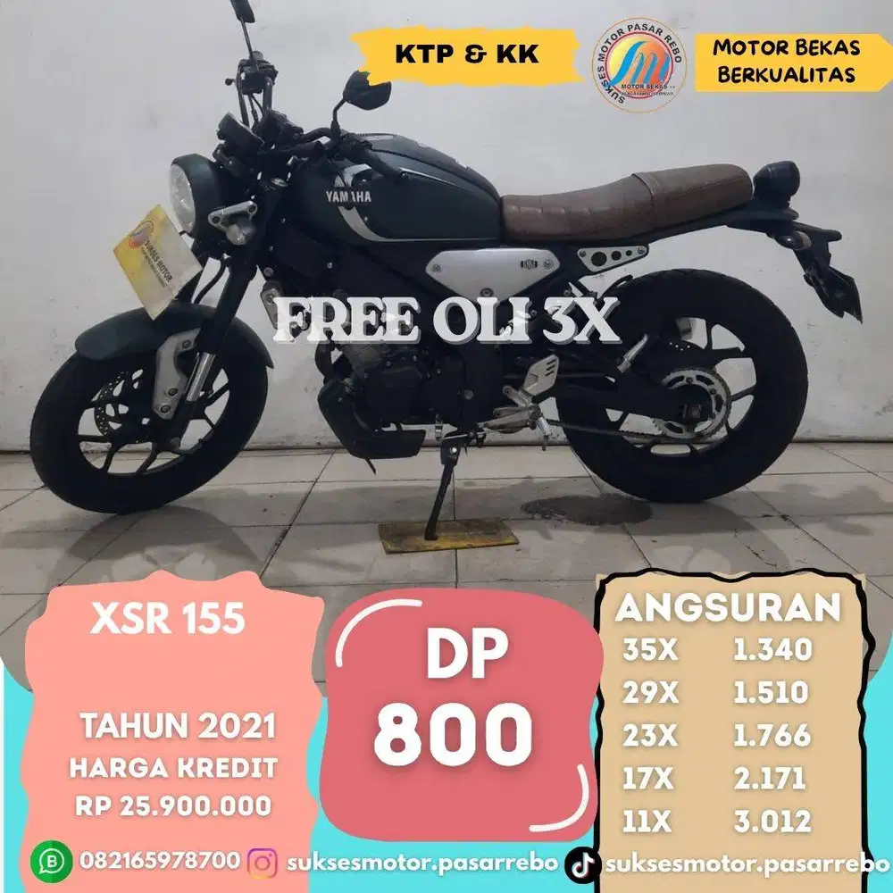 YAMAHA XSR 155 TAHUN 2021 BERGARANSI, GRATIS SERVIS, FREE OLI