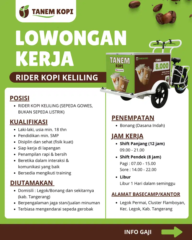 LOWONGAN KERJA RIDER KOPI KELILING