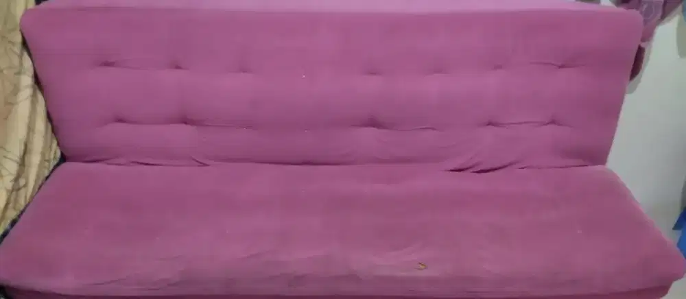 Jual Sofa Bekas bludru pink