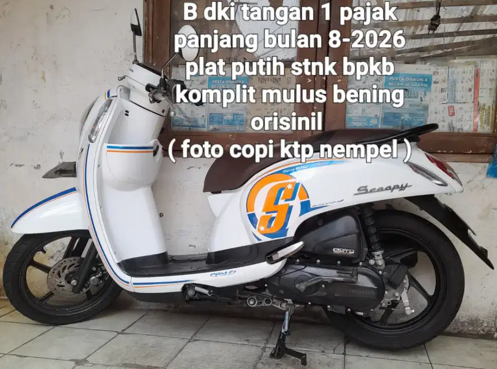 Honda scoopy f1 2016 stater halus indailing stop cw asli putih B dki