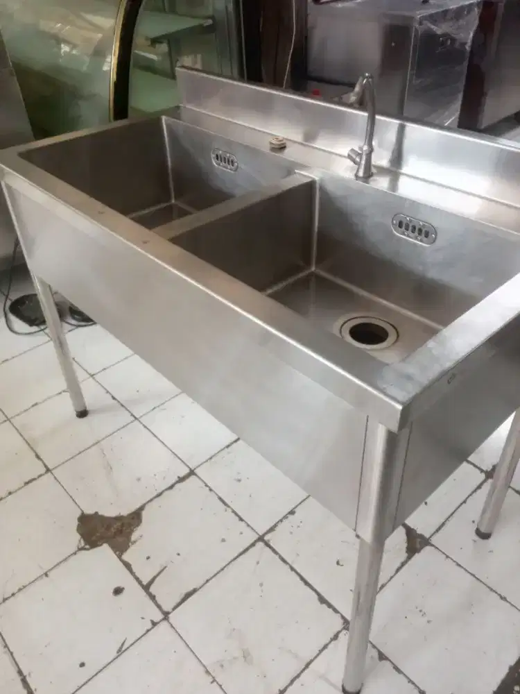 Sink 2 lubang stainless steel