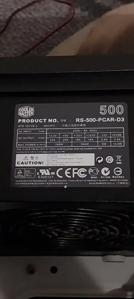 PSU Coolmaster 500 (Bonus Casing PC)