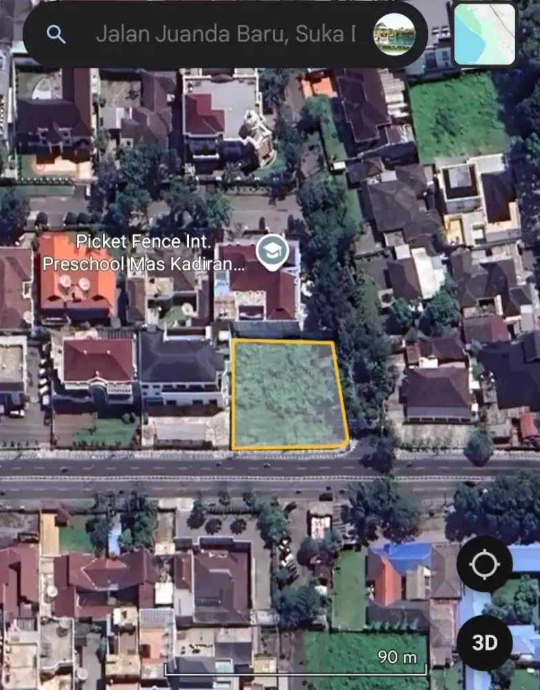 SEWA Tanah Sudut Jl. Juanda Sp Chairil Anwar