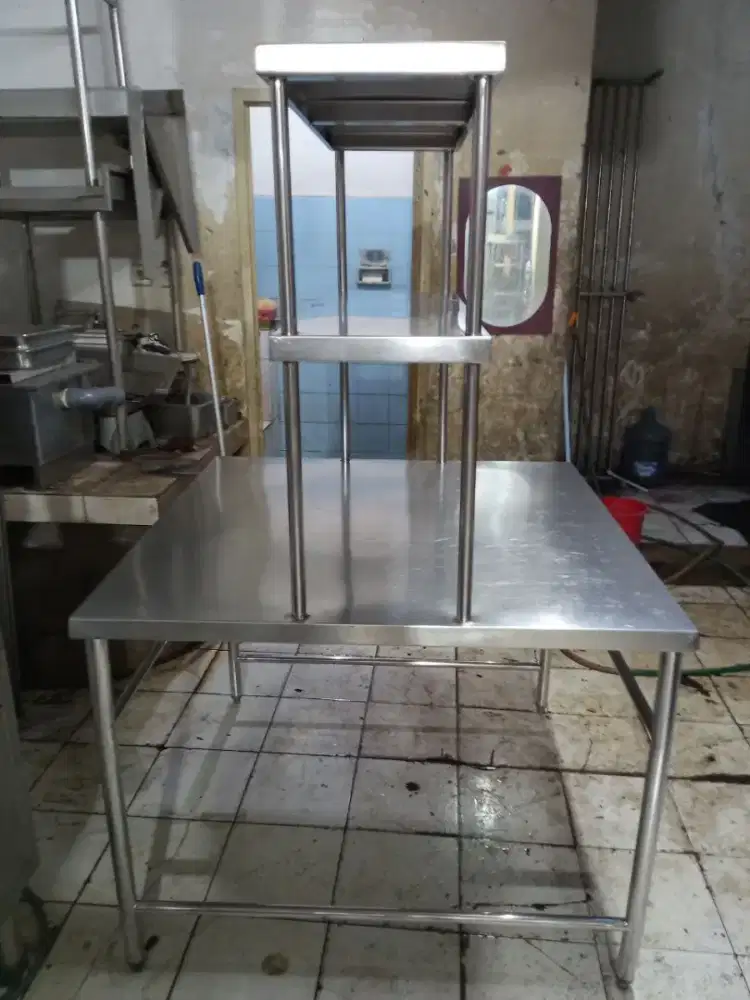 Meja 1 susun + upper stainless steel