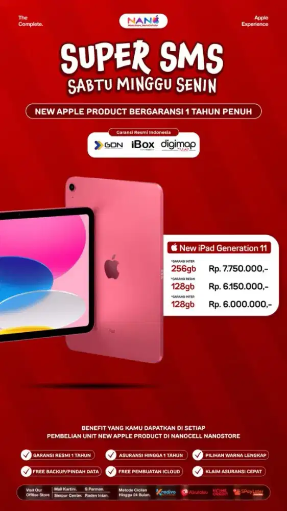 IPAD NEW RESMI GARANSI 1 TAHUN CICILAN 0%