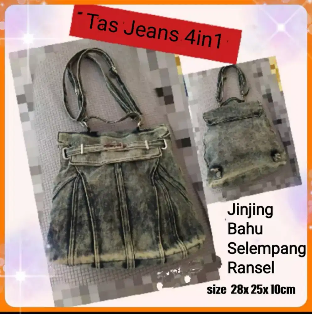 Tas Wanita Jeans 3in1 Style