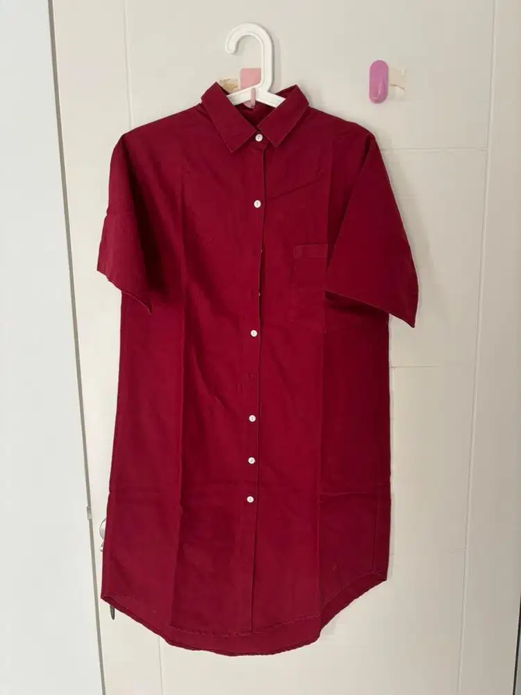 Kemeja dress merah
