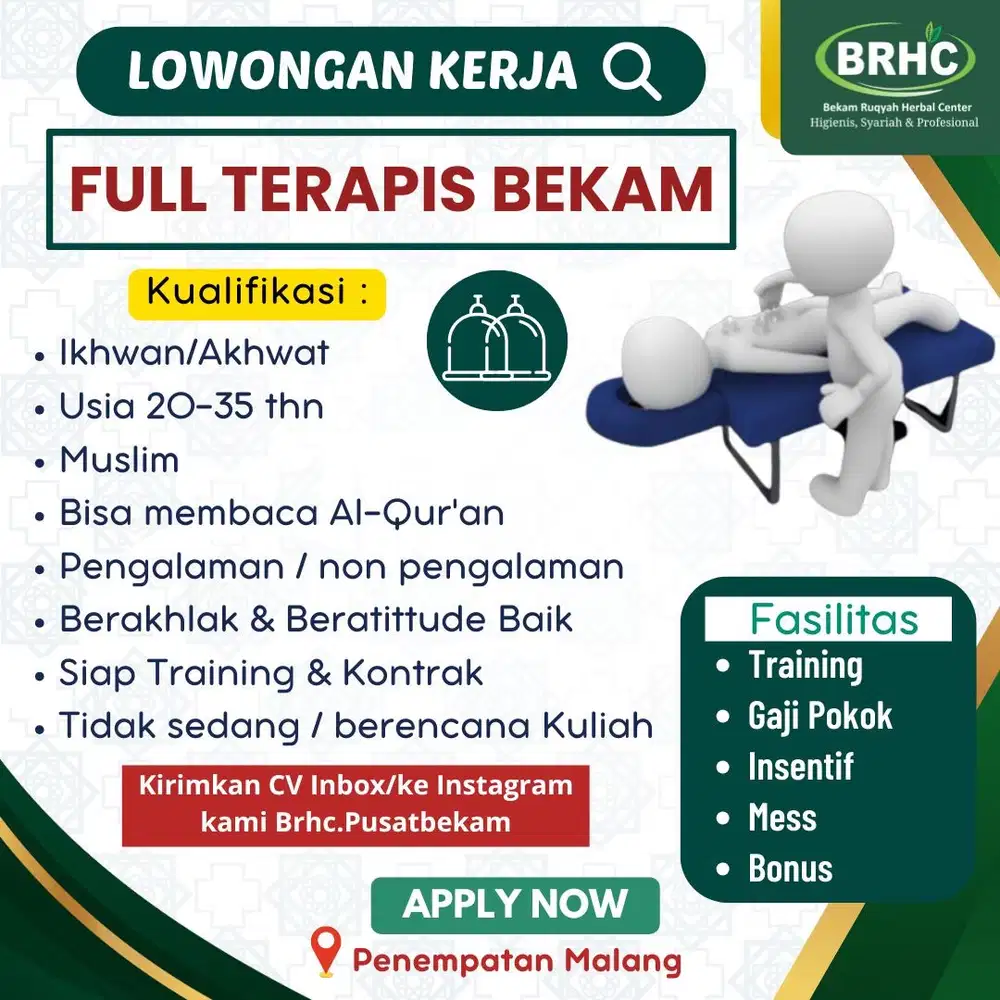 LOWONGAN KERJA TERAPIS BEKAM