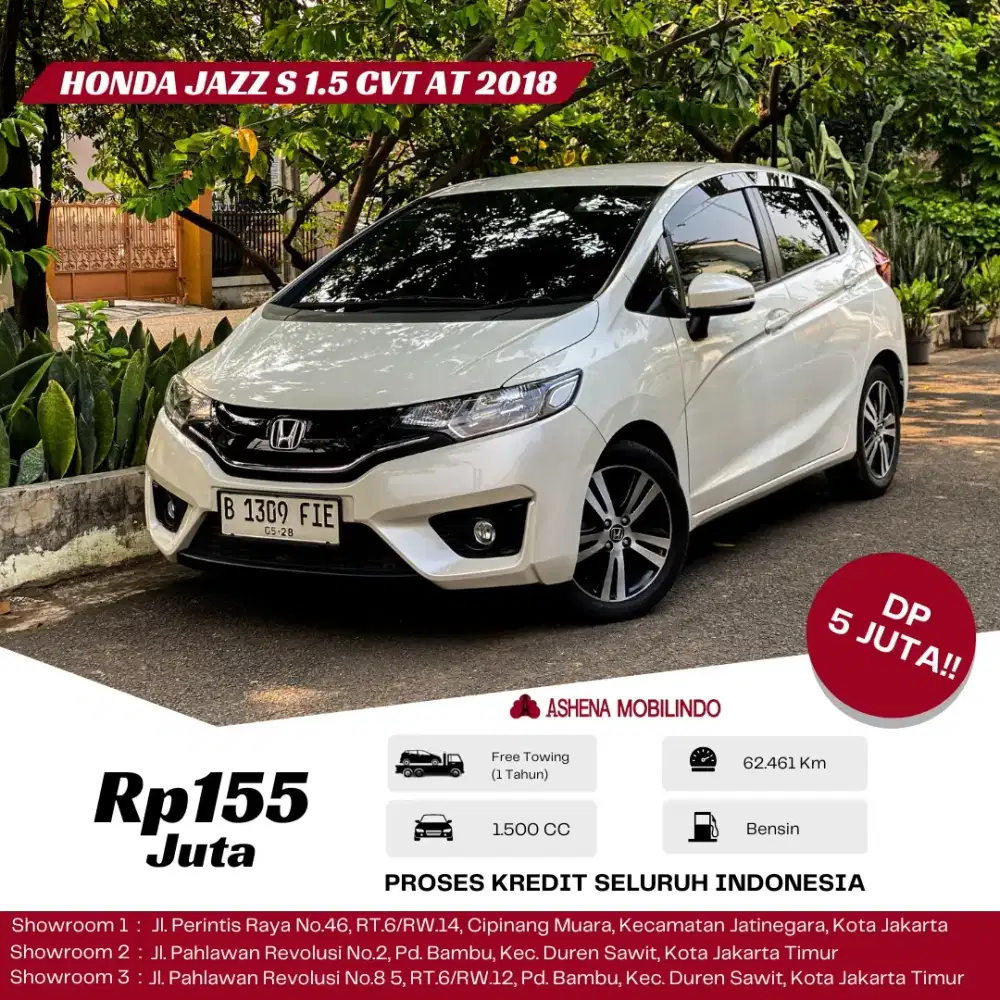 Jazz S AT 2018 Putih DP 5jt Cash Atau Kredit Terbaik SeOLX!