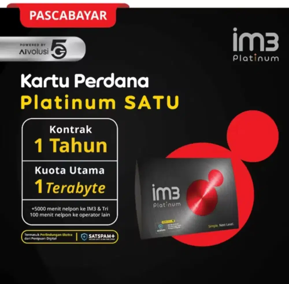 1TB GB PAKET DATA INDOSAT PLATINUM 1TAHUN