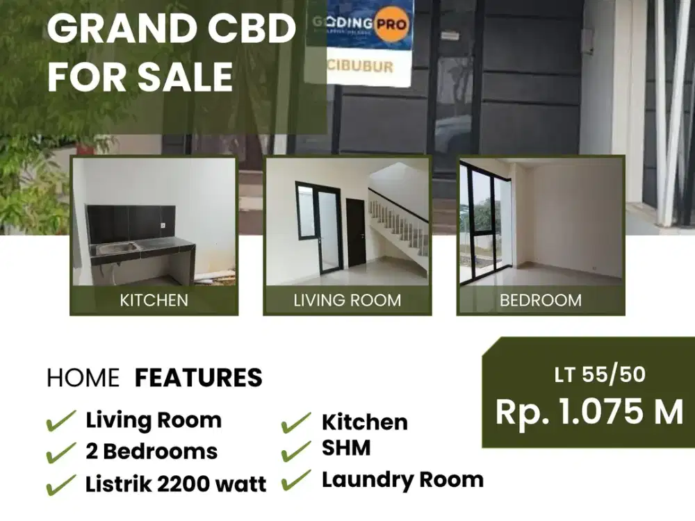 Rumah milenial 2 lt like new Citra Grand CBD Cibubur siap huni