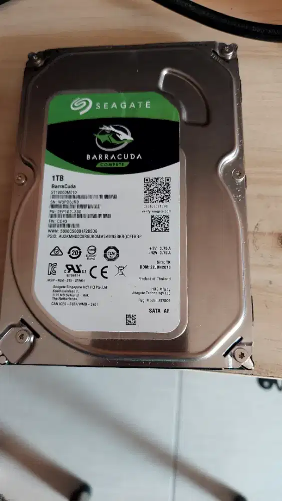 Jual murah Hdd 1Tb merek Seagate hijau Centinel 100% Hari masih rendah