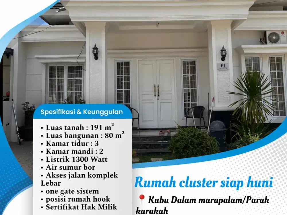 Jual cluster siap huni di padang