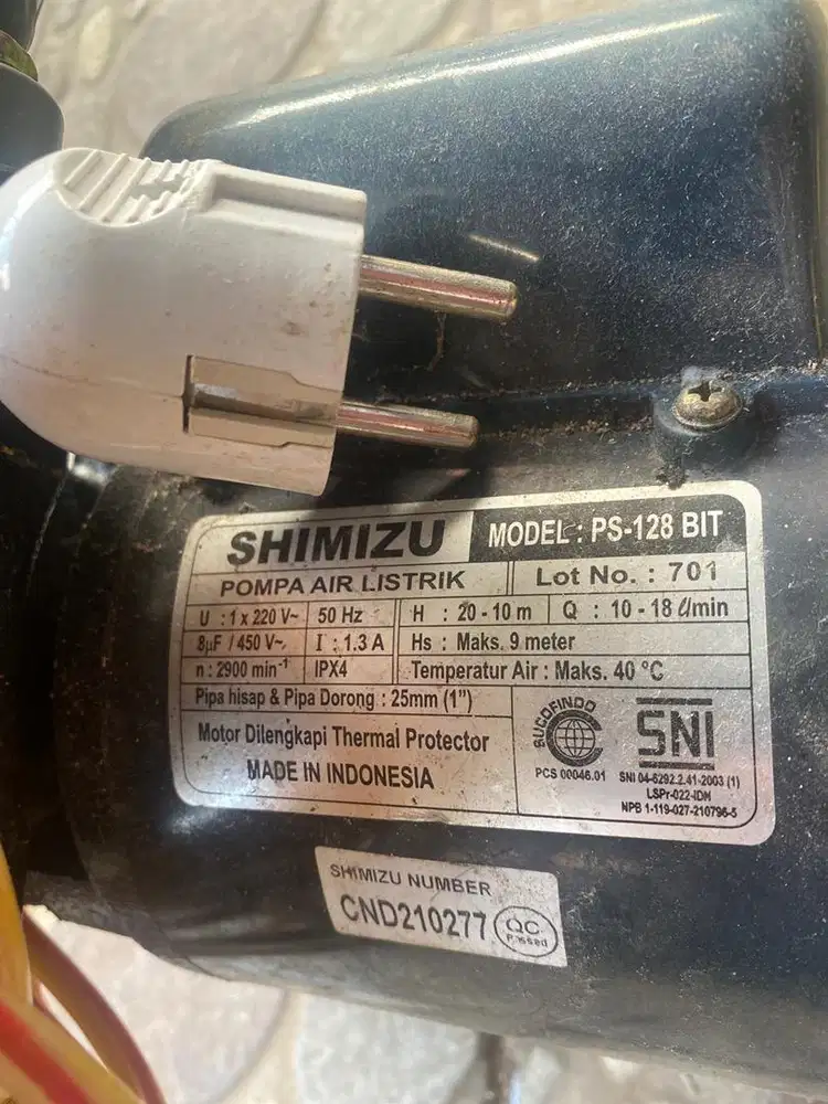 Mesin air merk shimizu ps-128 BIT