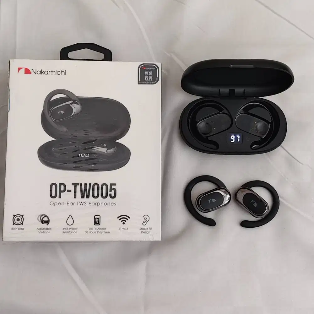 Nakamichi OP TW005 Open Ear Clip Earphone Running Air Conduction TWS