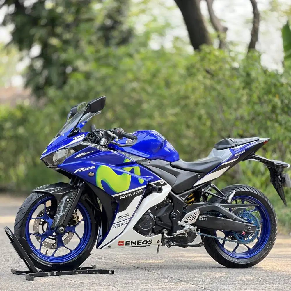 YAMAHA R25 V1 MOVISTAR BIRU 2016 PAJAK PANJANG SUPER GRES