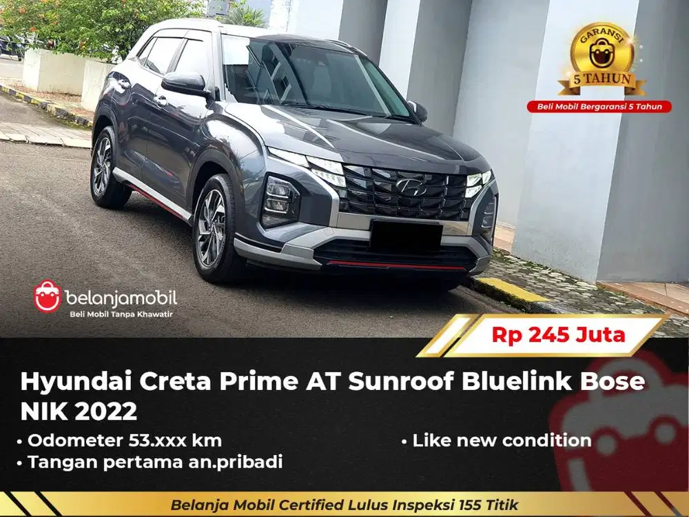 [ GARANSI 5TH ] Hyundai Creta Prime Sunroof Bluelink Bose 2022/2023