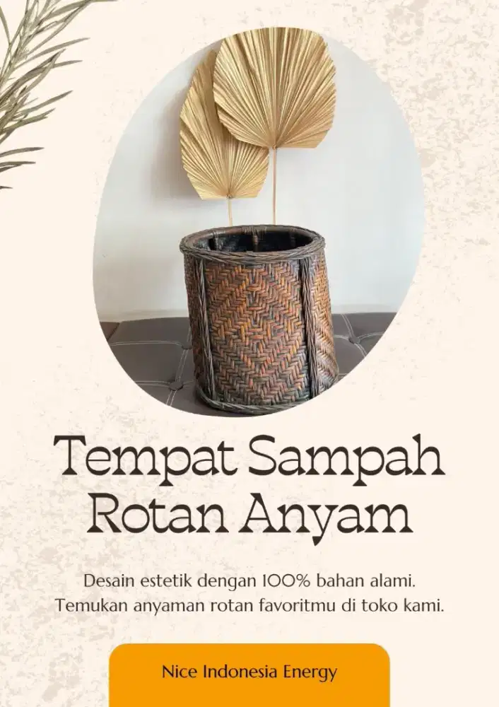 Tempat Sampah Rotan Anyam