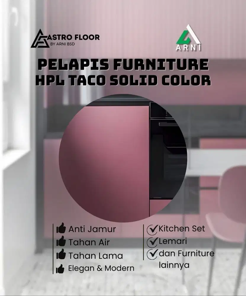 ELAPIS FURNITURE HPL TACO | SOLID COLOR | ANTI JAMUR TAHAN API ELEGAN