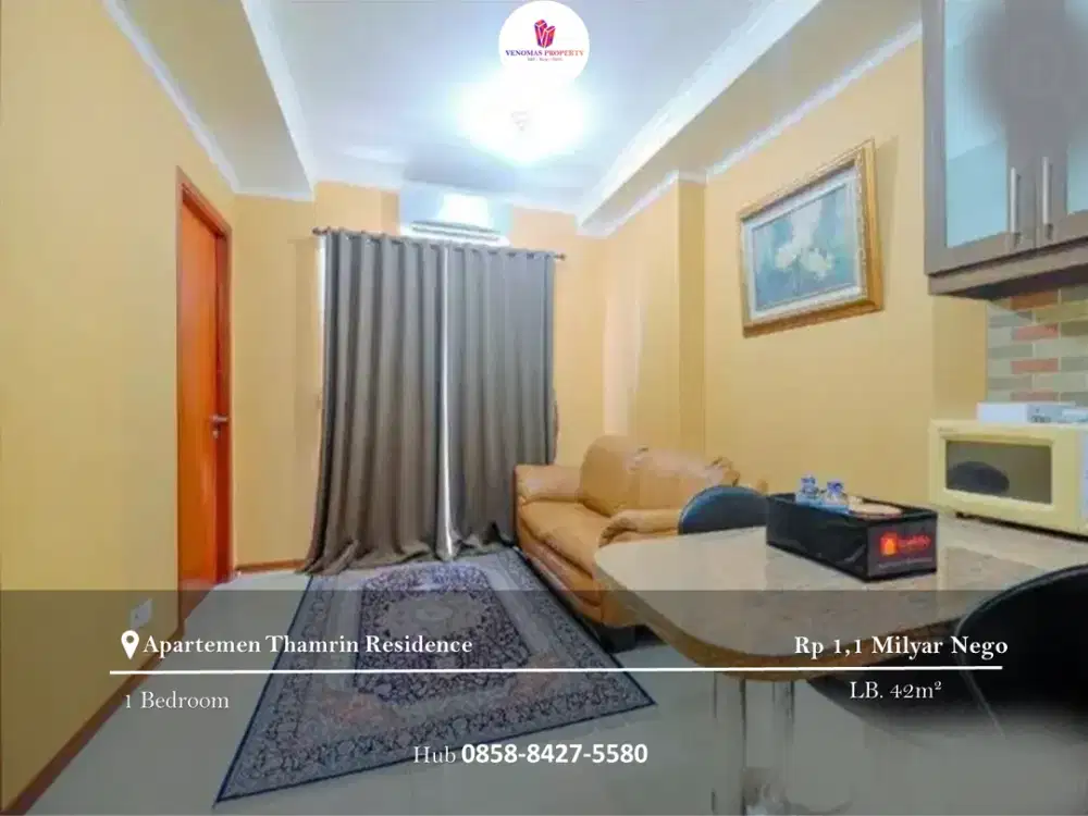 Dijual Apartement Thamrin Residence Type L Full Furnished 1 Bedroom
