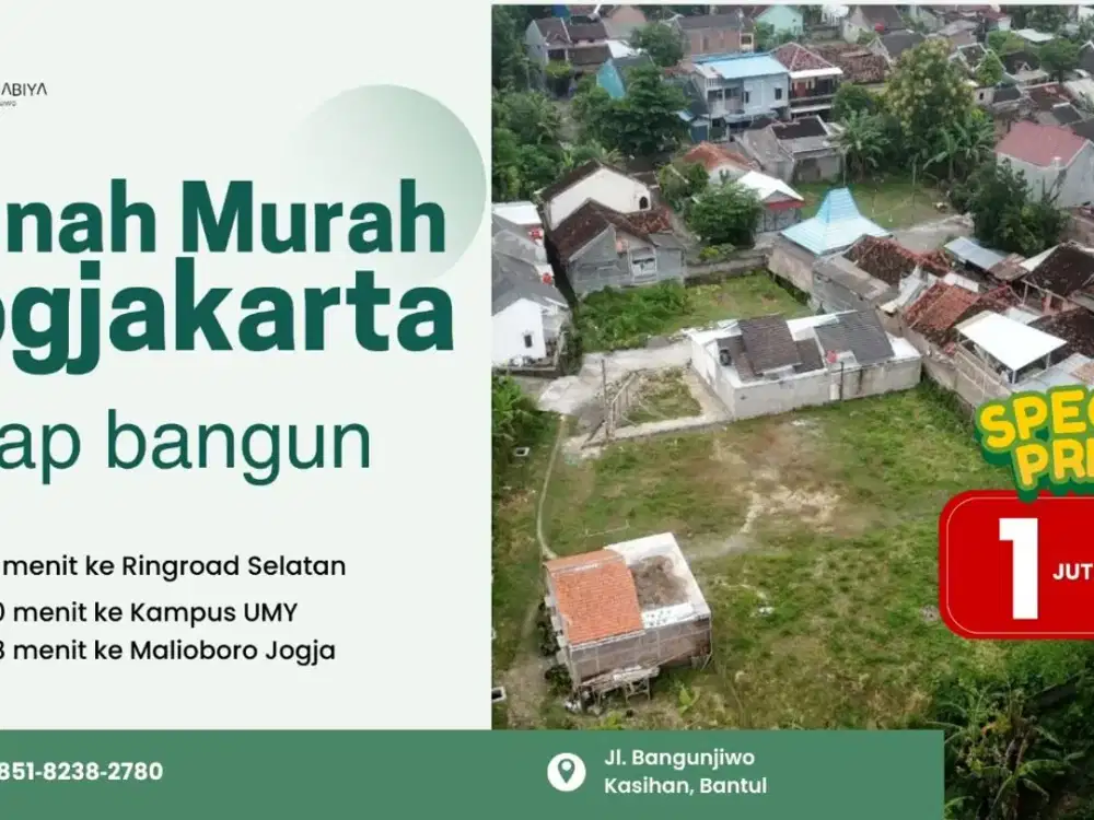 Dijual Tanah Kavling Murah SHM Jogja Kasihan Dalam Perumahan