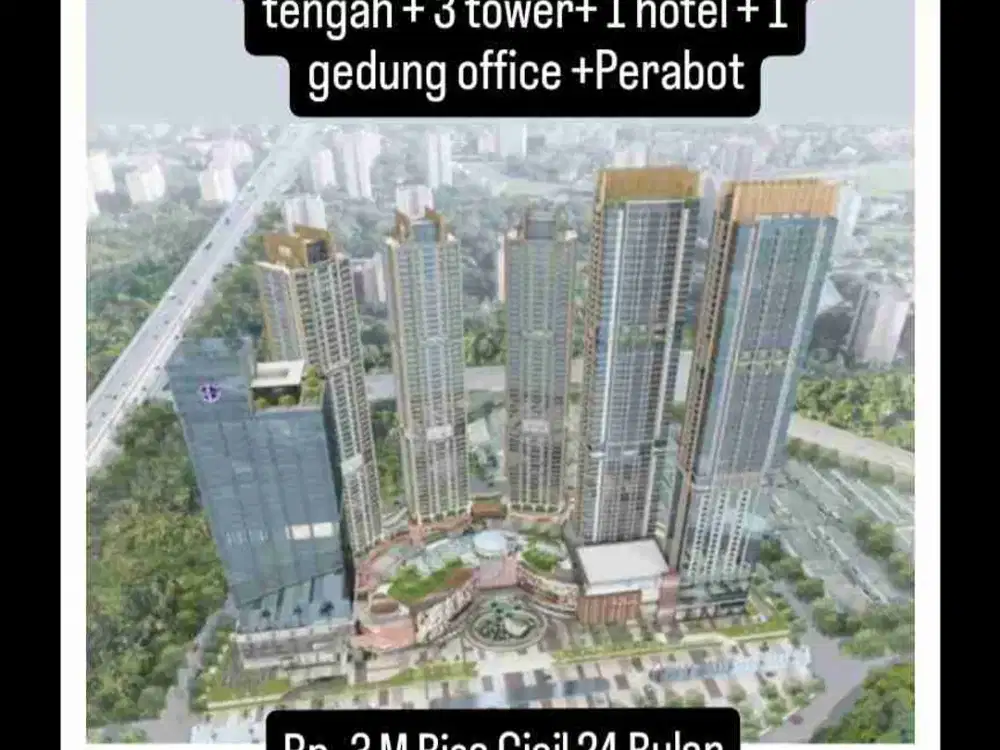 Menara Jakarta Tower Equinox Lantai 18 
UK 76 MTR
3 tempat tidur
2 Wc Full Furnish Ac 4
Dikelilingi Menara jakarta mall di tengah + 3 tower+ 1 hotel + 1 gedung office +Perabot
Rp. 3 M Bisa Cicil 24 Bulan
