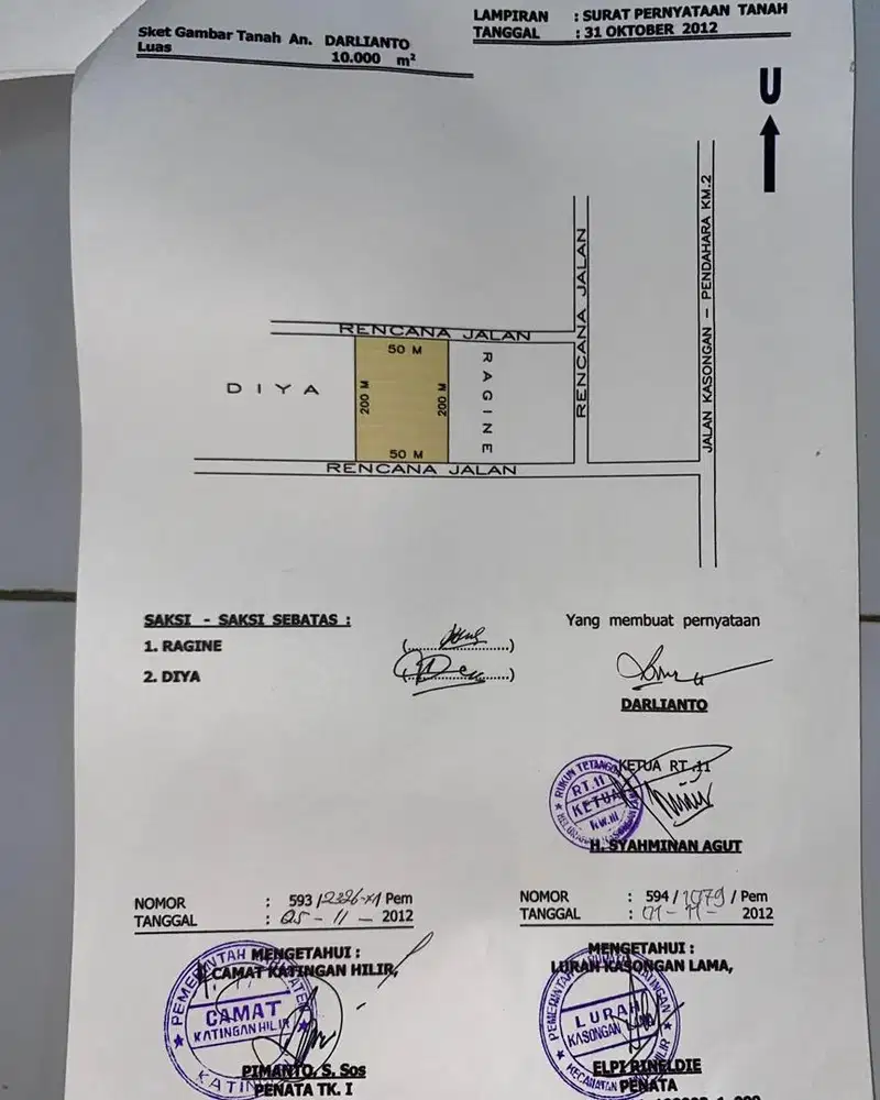 Dijual Tanah dengan luas 10.000 meter persegi