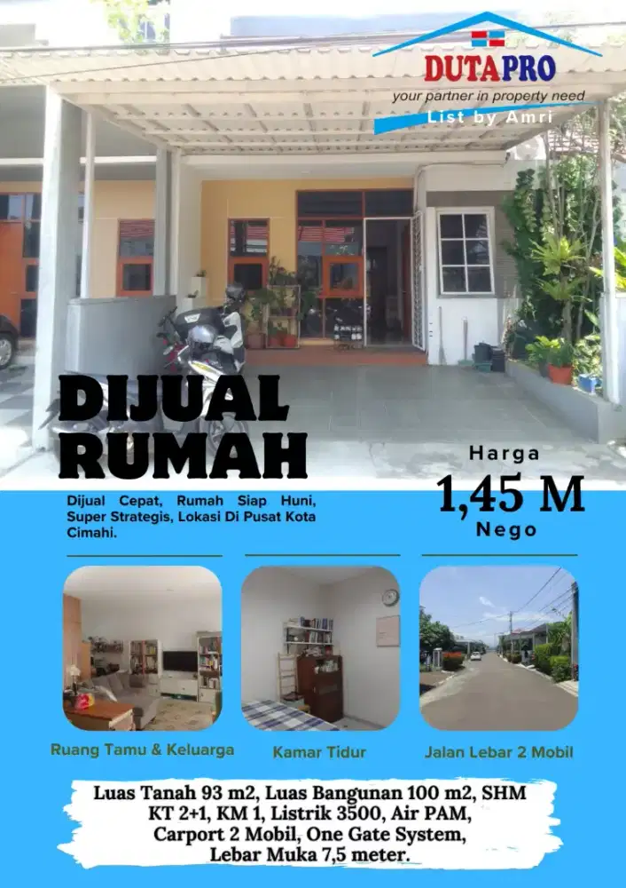 Rumah kokoh Siap Huni super Strategis di Cimahi