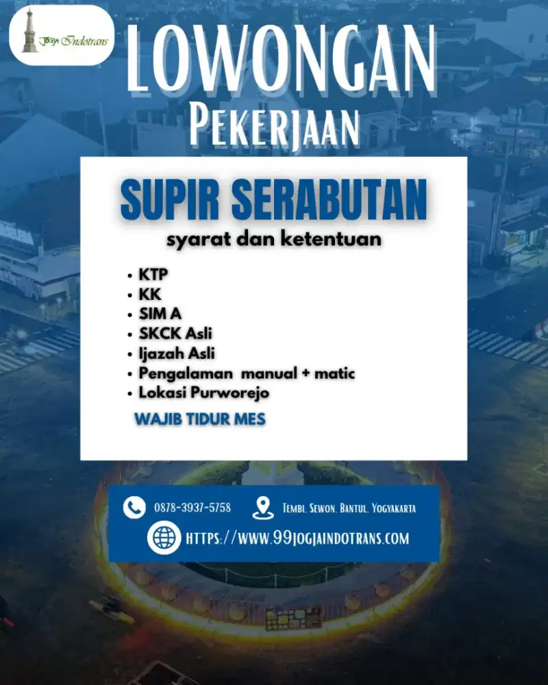 DI BUTUHKAN DRIVER SERABUTAN