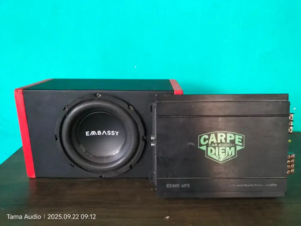 Paket Audio Power Carpe Diem 4channel + Sub 8inchi embassy Second