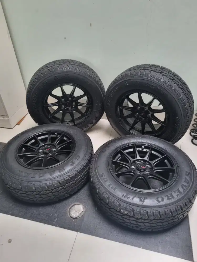 Full Set 4pcs Velg HSR Shinjuku R15 & Ban AT Savero LIKE NEW