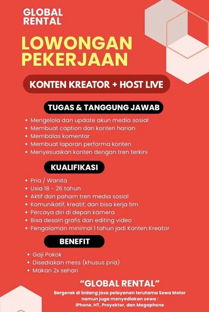 Konten Kreator + Host Live Streaming