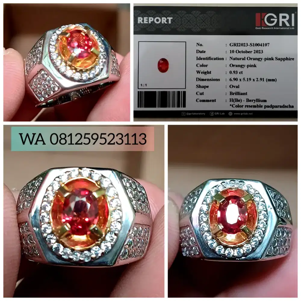 Sapphire Songea HQ Loupe Clean Top Crystal Color Resemble Padparascha