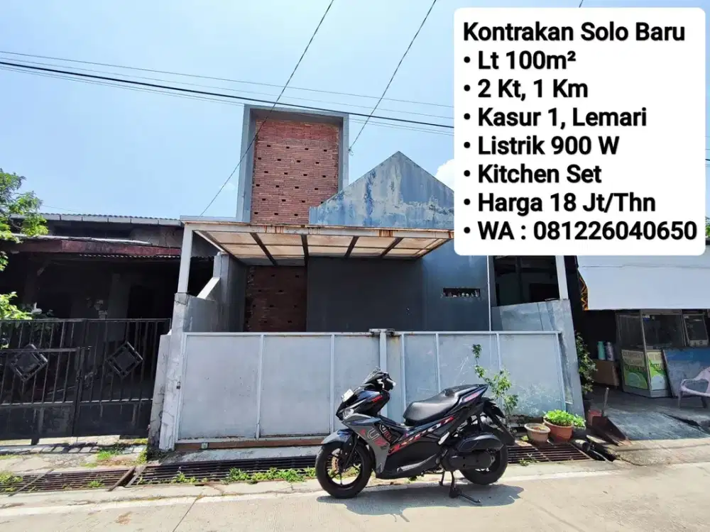 Sewa Rumah Semi Furnish Area Solo Baru Non Perumahan Dekat The Park