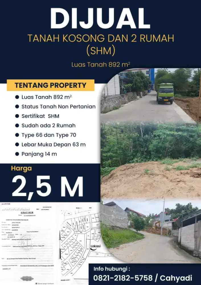 Rumah dan tanah di sampangan dekat pusat kota semarang