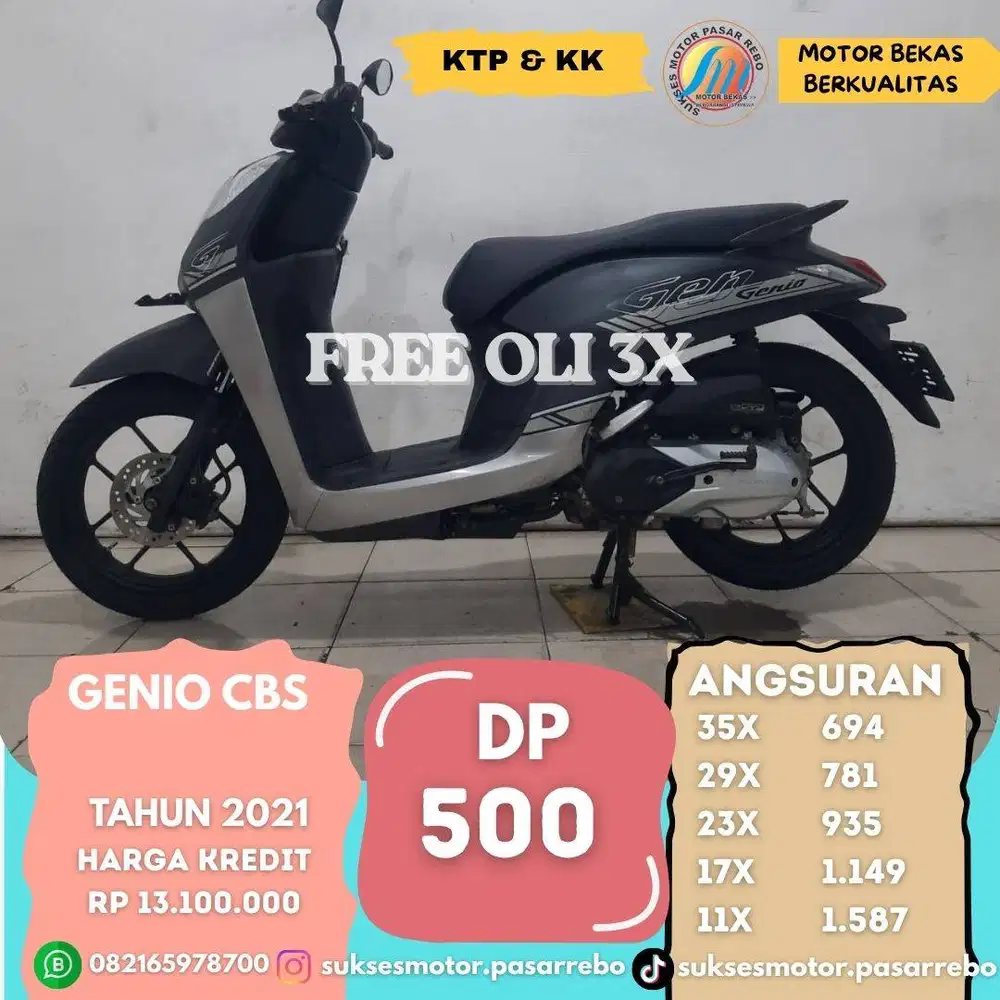 HONDA GENIO CBS TAHUN 2021 BERGARANSI, MESIN HALUS, BODI MULUS