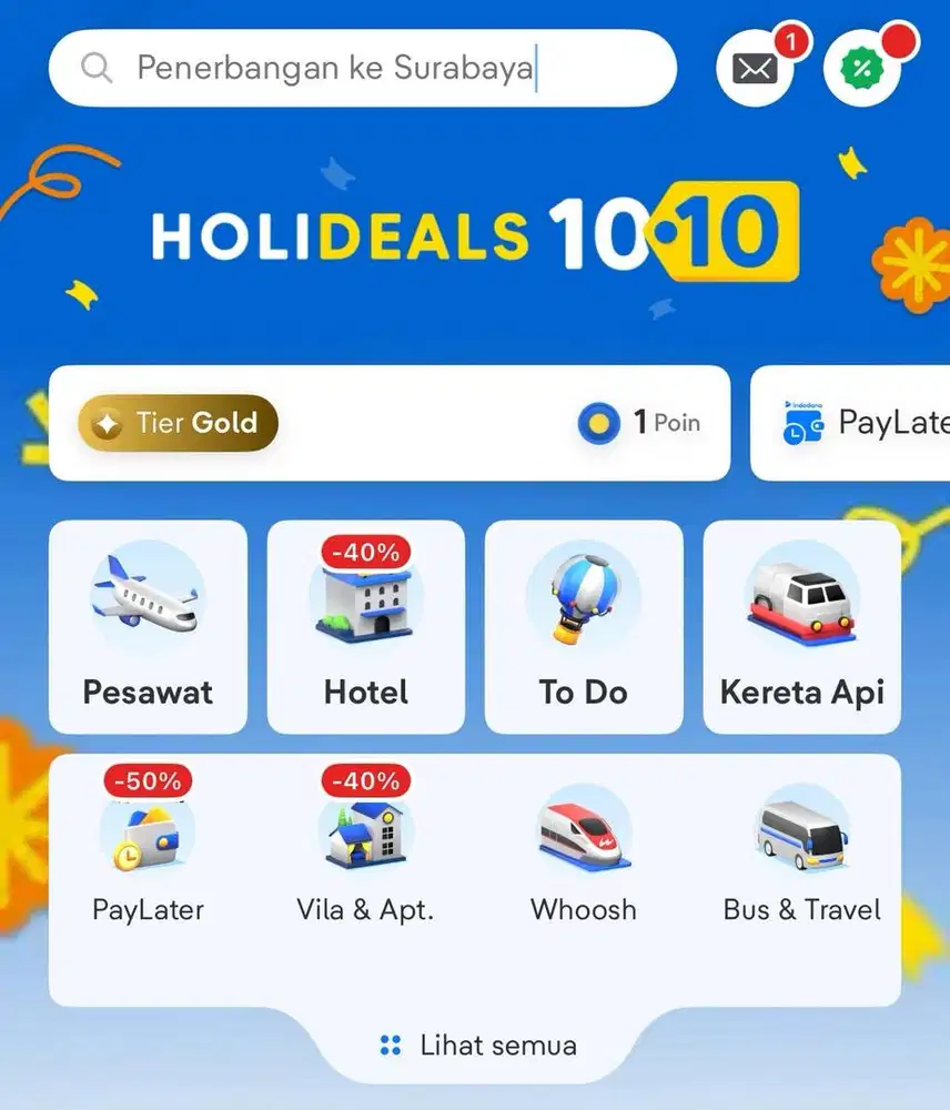 Pesawat / Hotel voucher