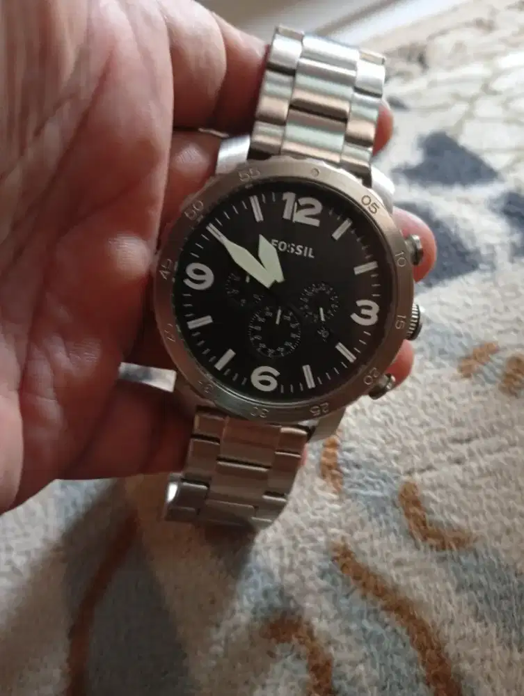 Fossil chrono Ori jam saja rantai b bb 95kg size 5mm mulus like new