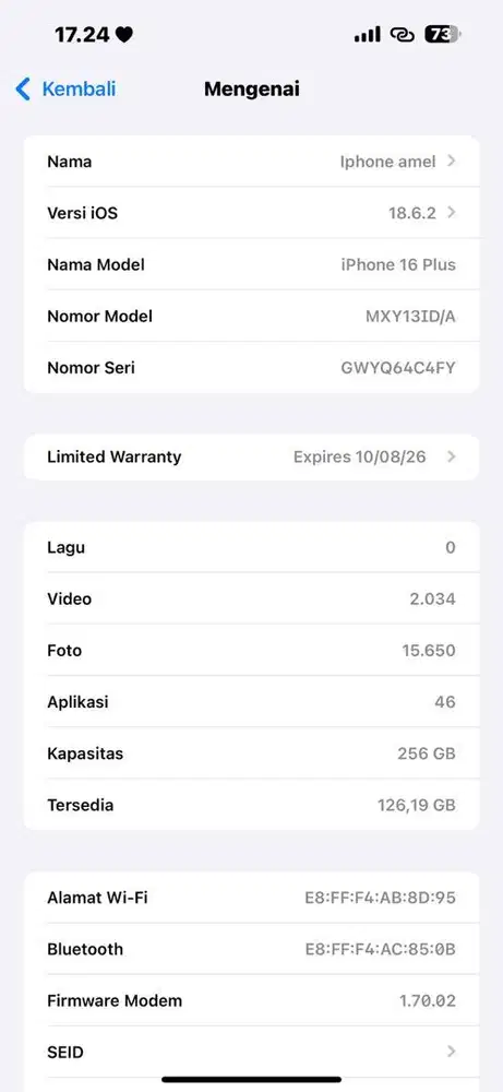 Iphone 16 plus 256 pink ex ibox