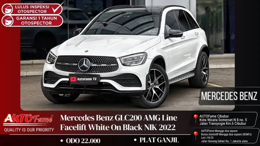 Mercedes Benz GLC200 AMG Line Facelift White On Black NIK 2022