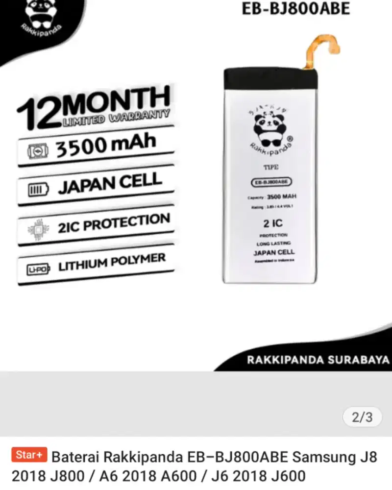 Baterai Battery Samsung J8 2018 J800 / A6 2018 A600 / J6 2018 J600