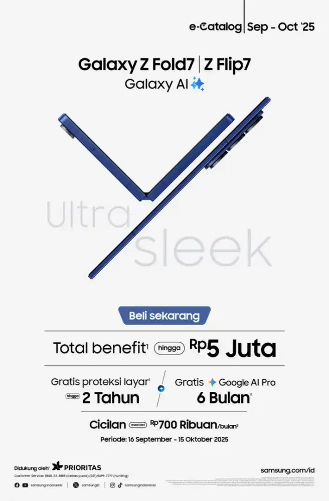 Samsung Galaxy Z Flip7 - Total Benefit Rp3 Juta & Bonus Google AI Pro!