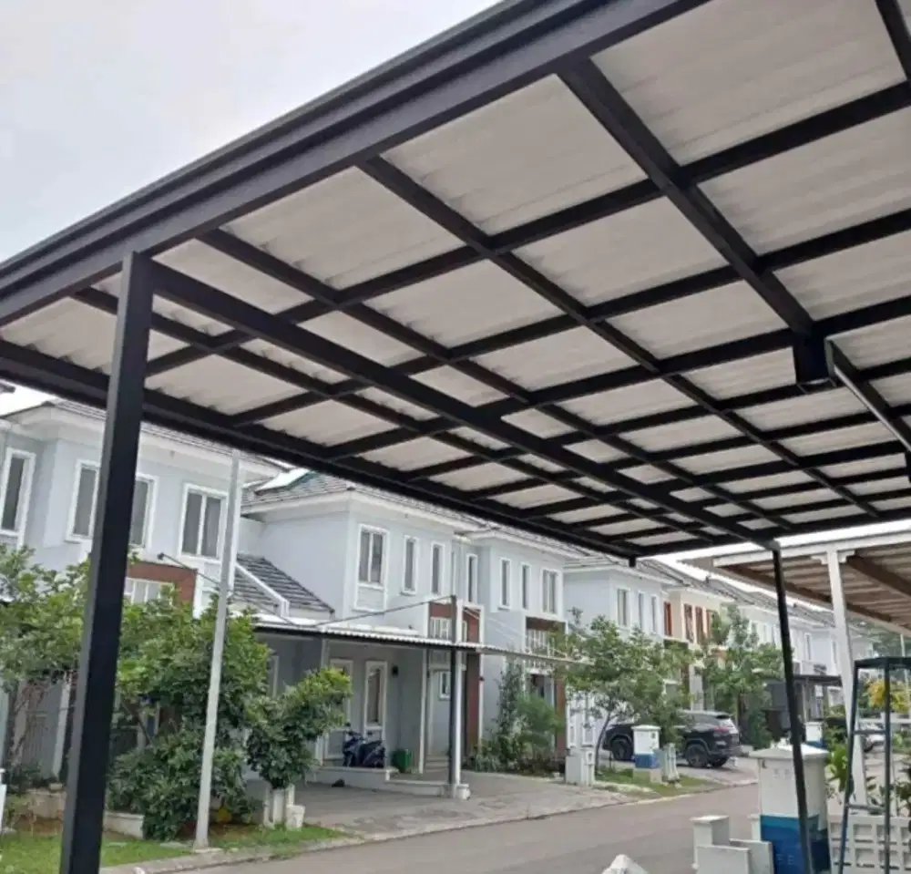 Kanopi alderon double layer kombinasi list profil