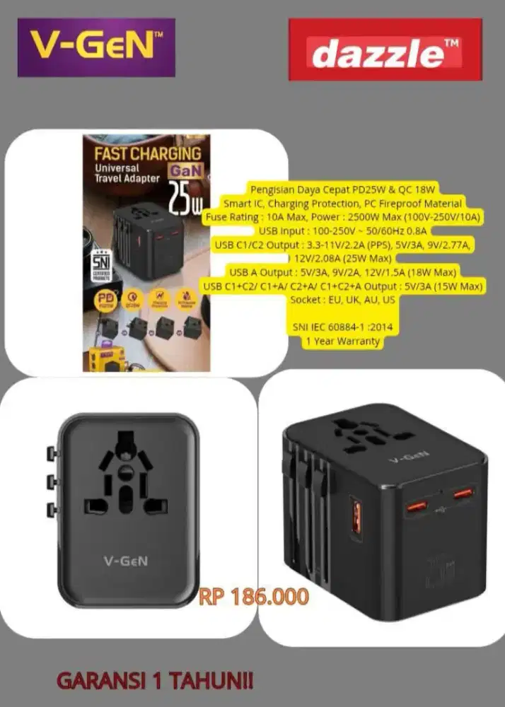 Vgen travel adapter VUA-01