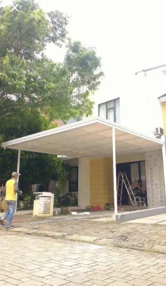 Kanopi alderon single layer kombinasi list profil talang air