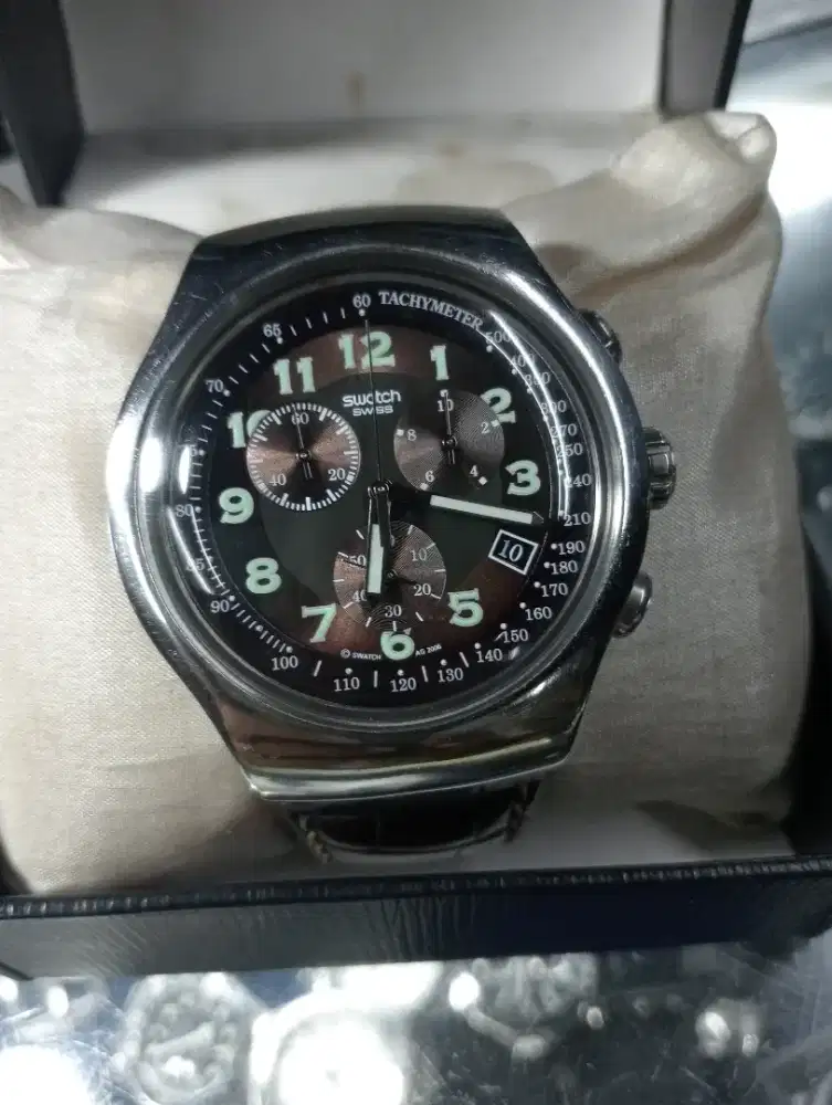 Jual jam tangan merk : Swatch irony big chronograph