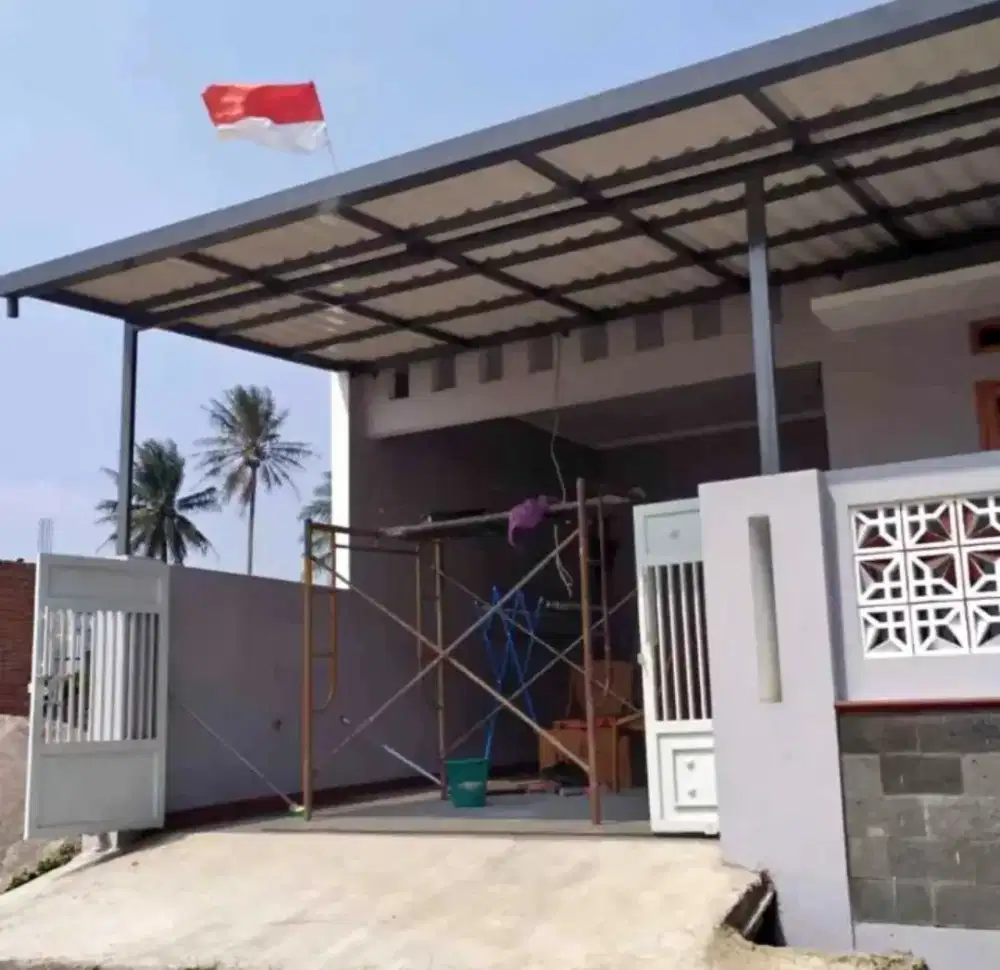 Kanopi alderon single layer kombinasi list profil talang air